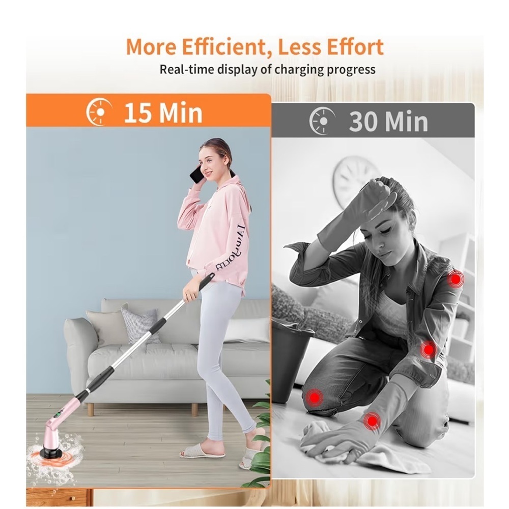 MAILLUCK 11 in 1 Electric Spin Scrubber Cordless Cleaning Brush - Picture 6 of 7